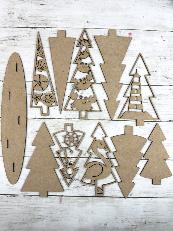 Coastal Winter Trees Outline Sitter DIY Kit