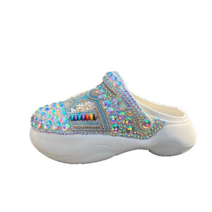 Comfortable Rhinestone Flat Wedding Sneakers Round Toe Wedding Shoes