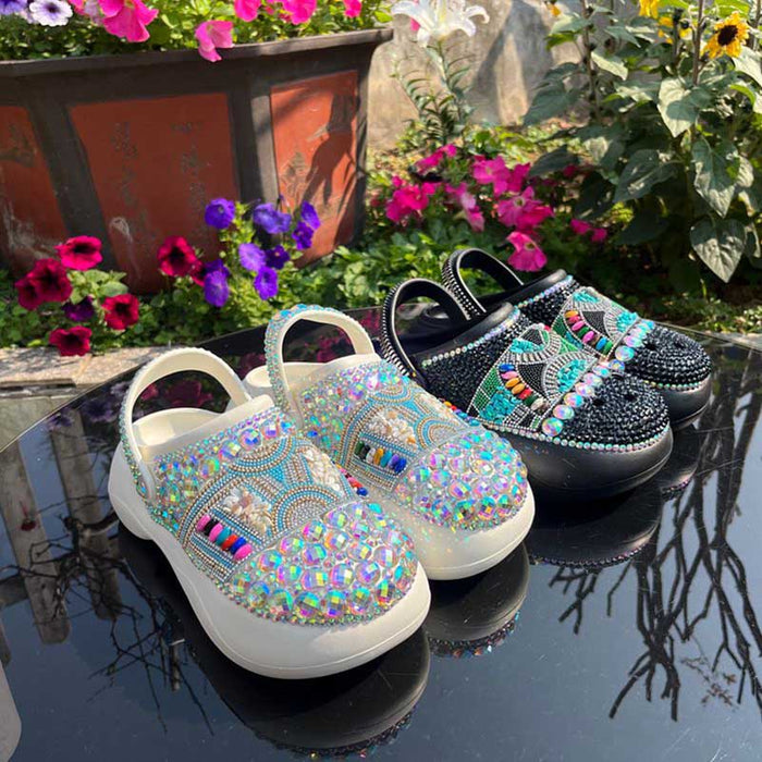 Comfortable Rhinestone Flat Wedding Sneakers Round Toe Wedding Shoes