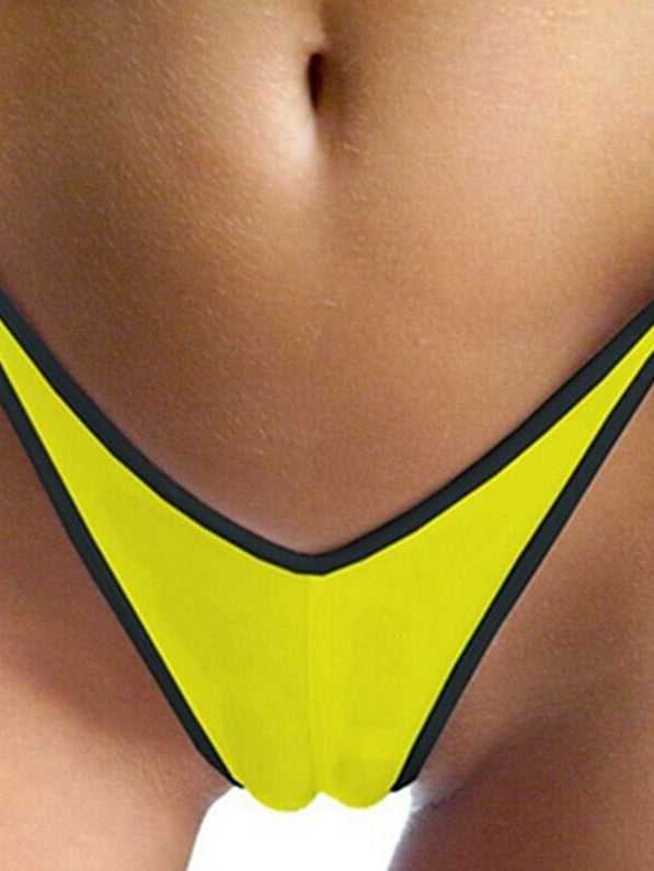 Contrast Color Stripe T-back Panties