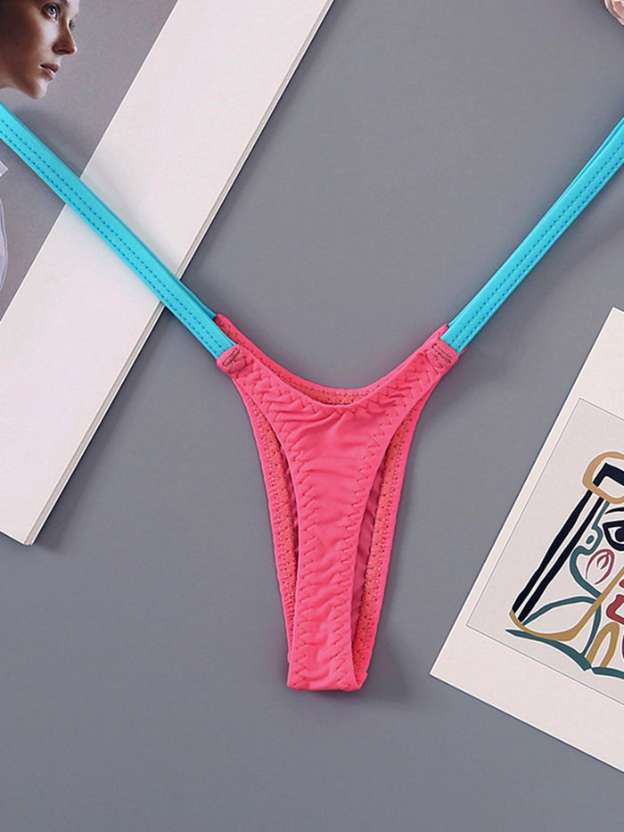 Contrast Color T-back Panties