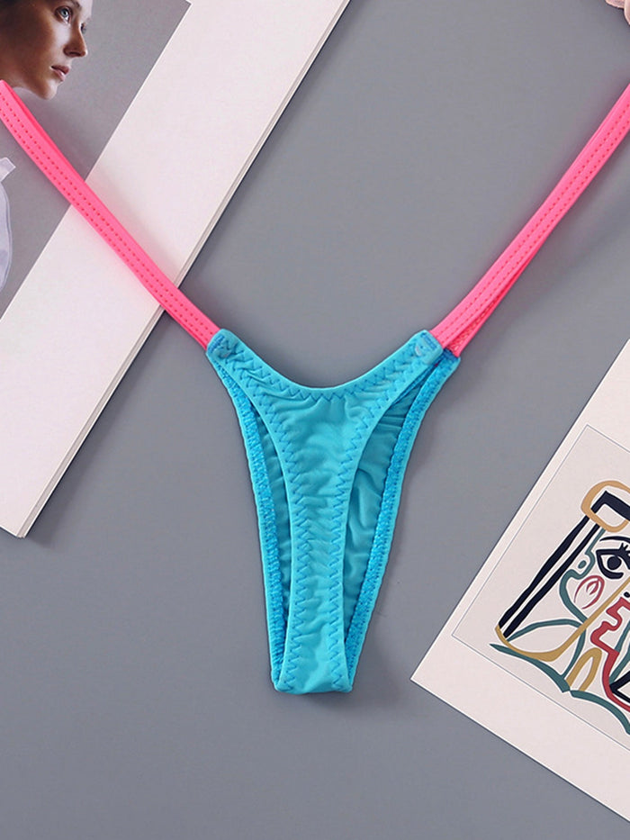 Contrast Color T-back Panties