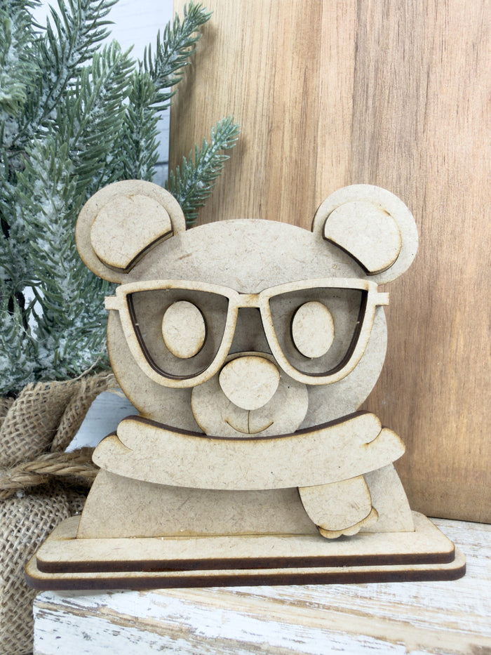 Cool Nerdy Bear Head Sitter DIY Kit