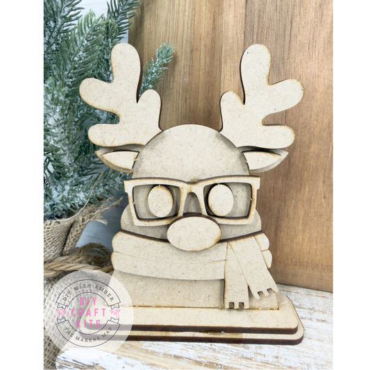 Cool Nerdy Reindeer Head Sitter DIY Kit