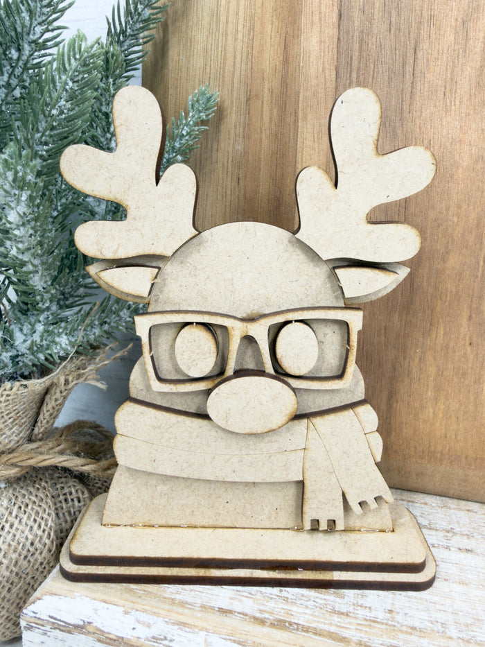 Cool Nerdy Reindeer Head Sitter DIY Kit