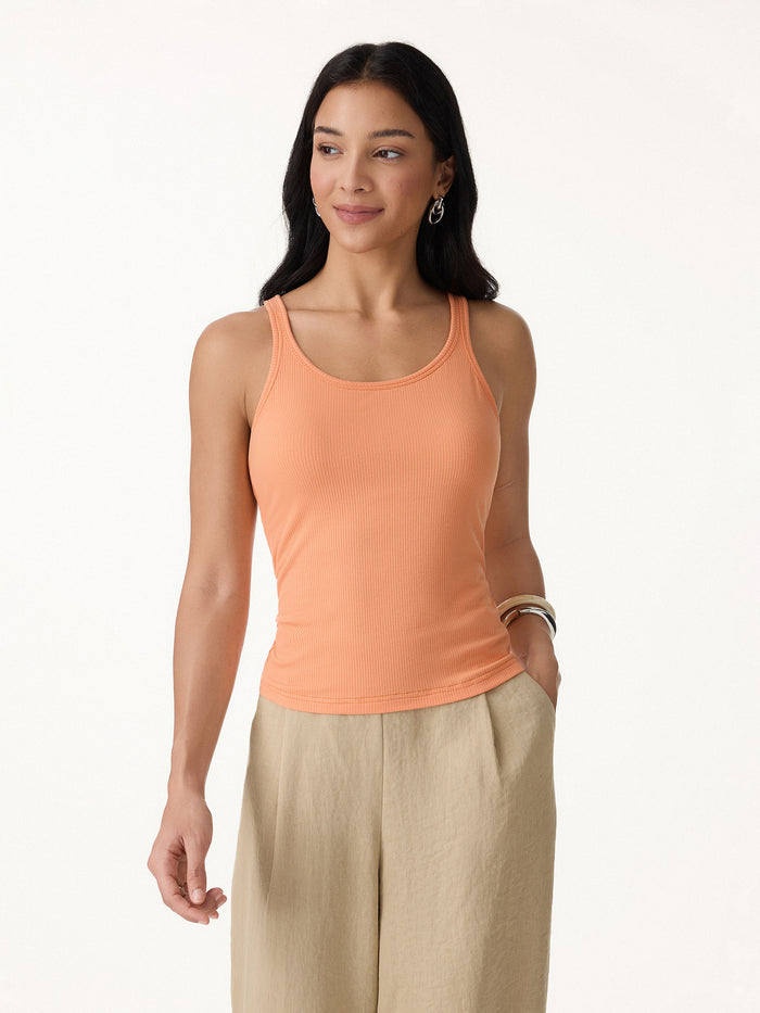 OGLmove Cool-Touch Ribbed Scoop Neck Racer Back Bra Tank