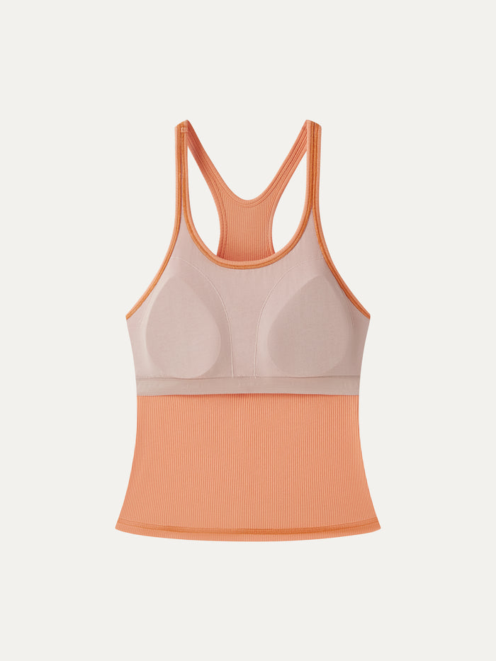 OGLmove Cool-Touch Ribbed Scoop Neck Racer Back Bra Tank