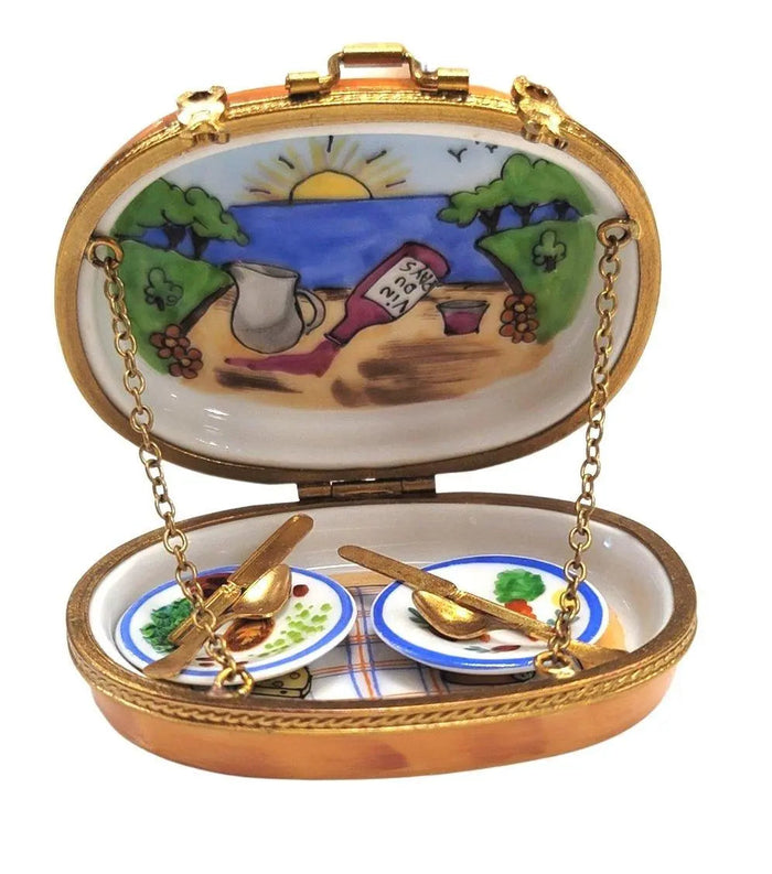 Romantic Picnic Limoges Box Porcelain Limoges Food Beach Love Valentine French Trinket Box