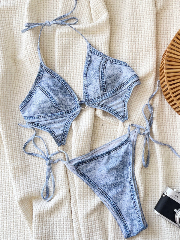 Cowboy Hollow Out Cross Back One-Piece