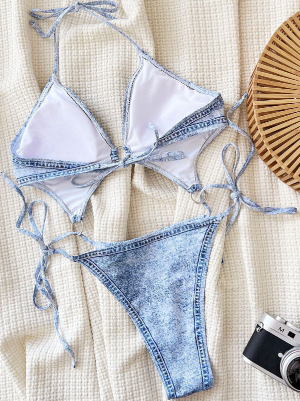 Cowboy Hollow Out Cross Back One-Piece