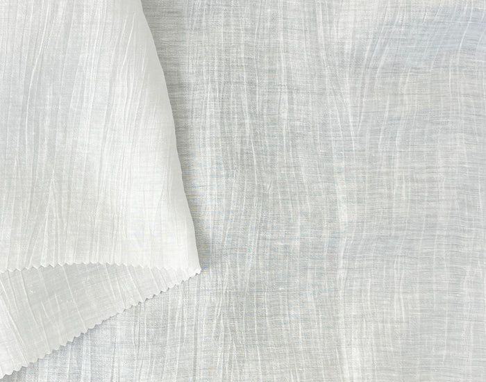 Crinkle White | Linen Nylon Fabric 2995