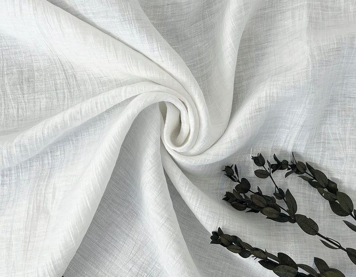 Crinkle White | Linen Nylon Fabric 2995
