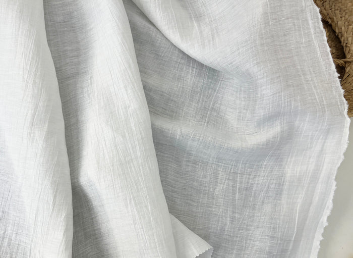 Crinkle White | Linen Nylon Fabric 2995