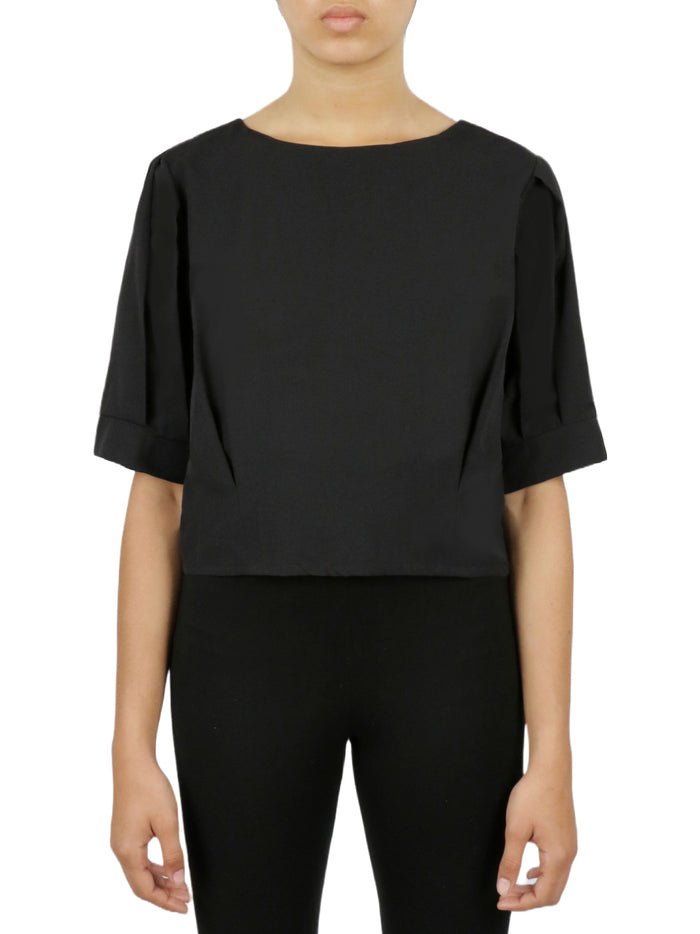 Cropped Tie Back Blouse