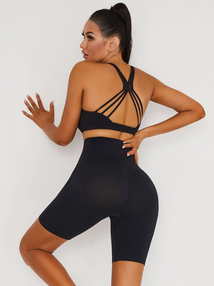 Cross Back Corset Short Tracksuit