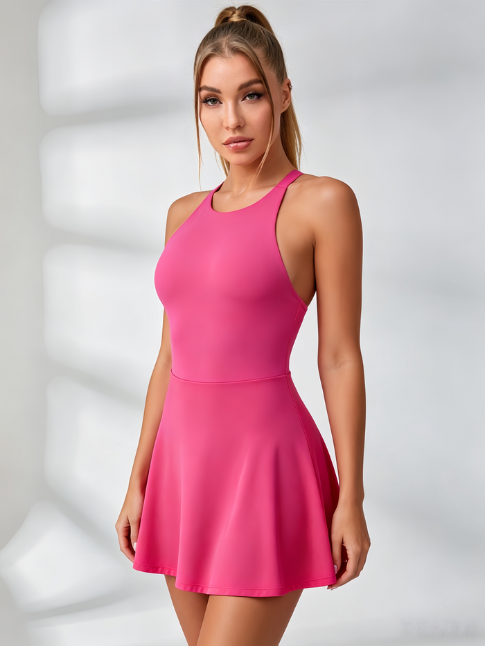 Cross Back Hollow Out Quick-dry Dress