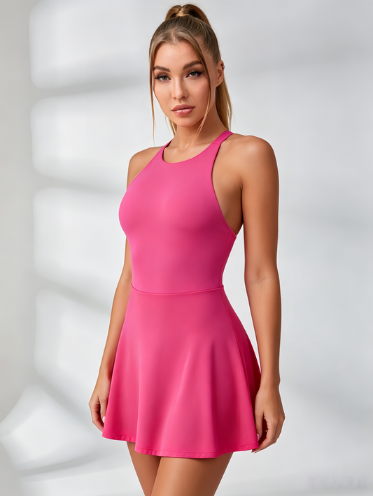 Cross Back Hollow Out Quick-dry Dress
