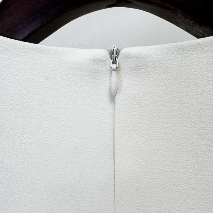 Crystal Embellished Long Sleeves White Tunic Dress