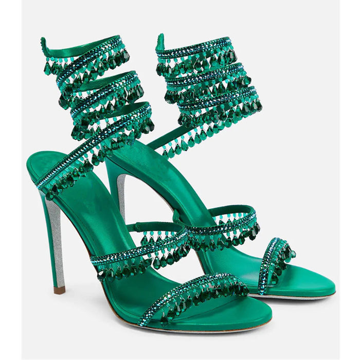 Crystal Wrap Heels – Glamorous Stiletto Sandals