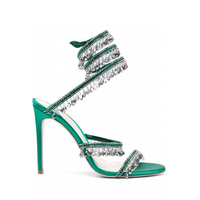 Crystal Wrap Heels – Glamorous Stiletto Sandals