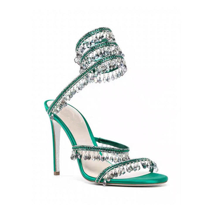 Crystal Wrap Heels – Glamorous Stiletto Sandals