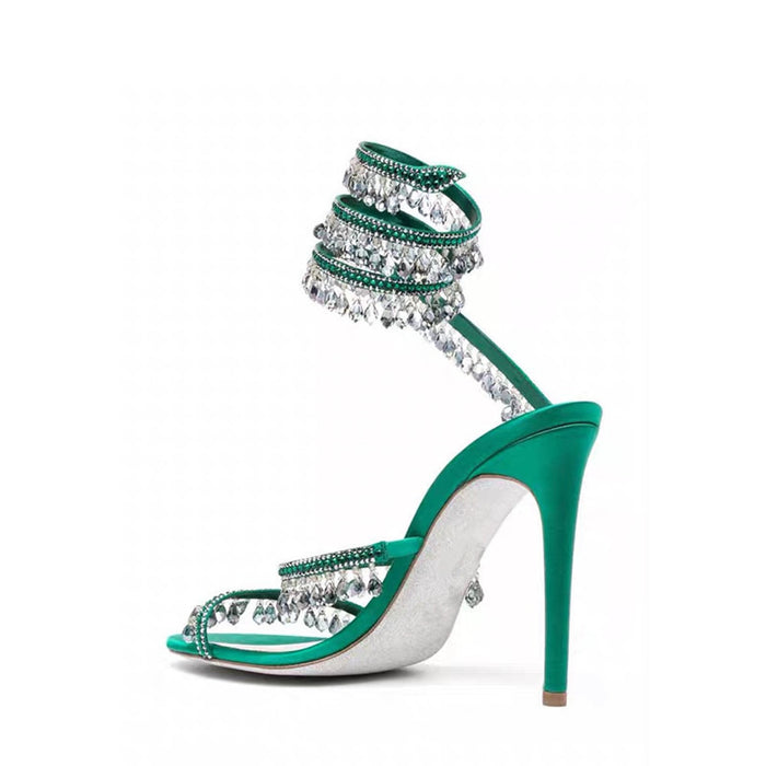 Crystal Wrap Heels – Glamorous Stiletto Sandals
