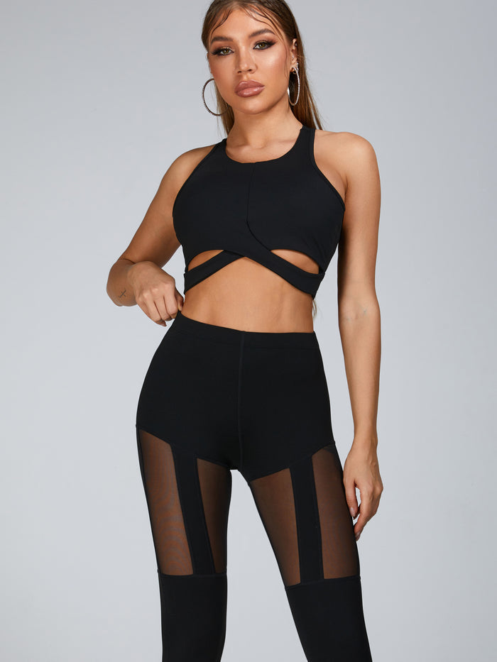 Cutout Mesh Quick-dry Cutout Backless Sports Bras