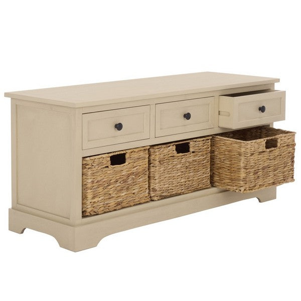Damien 3 Drawer Storage Bench in Sand