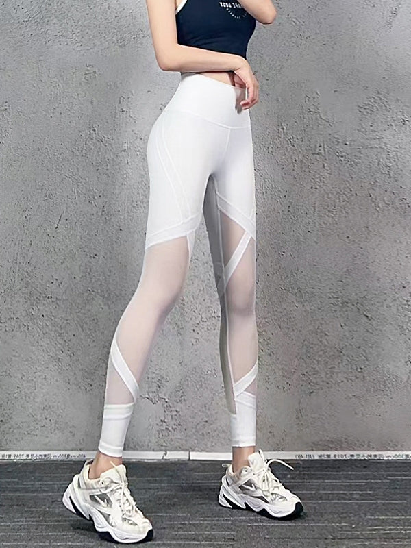 Deep V Collar Cross Back Mesh Quick-dry Tracksuit