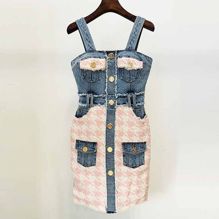 Denim Overall Short Skirt Mini Strap Jeans With Pockets