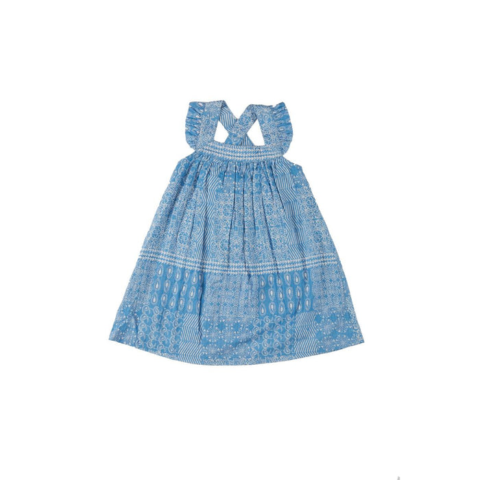 Destination Dress - Indigo Woodblock