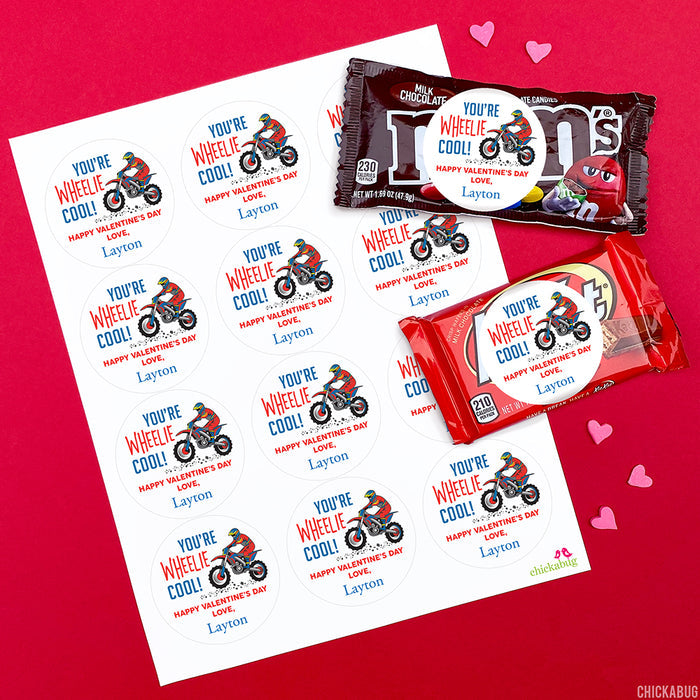 Dirt Bike Valentine's Day Stickers