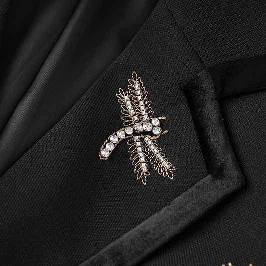 Double Breasted Black Blazer with Beaded Detailing – Chic, Tailored & Trendy