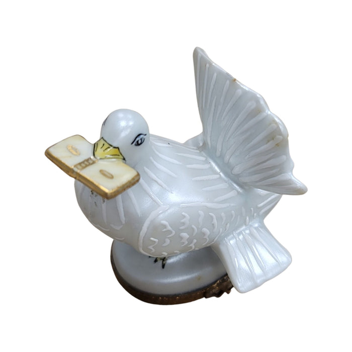 Dove With Letter Limoges Box Porcelain Limoges birds LIMOGES BOXES wedding French Trinket Box