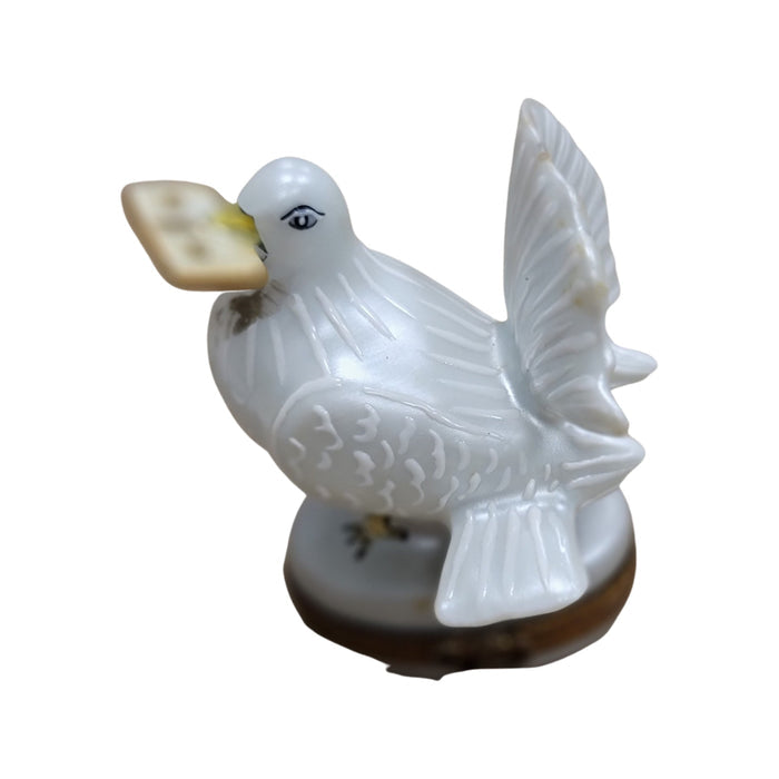 Dove With Letter Limoges Box Porcelain Limoges birds LIMOGES BOXES wedding French Trinket Box
