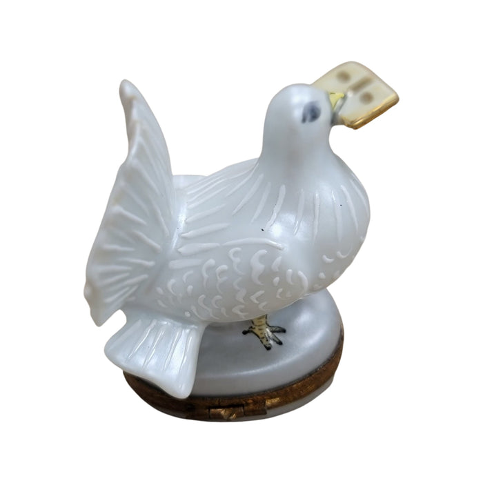 Dove With Letter Limoges Box Porcelain Limoges birds LIMOGES BOXES wedding French Trinket Box