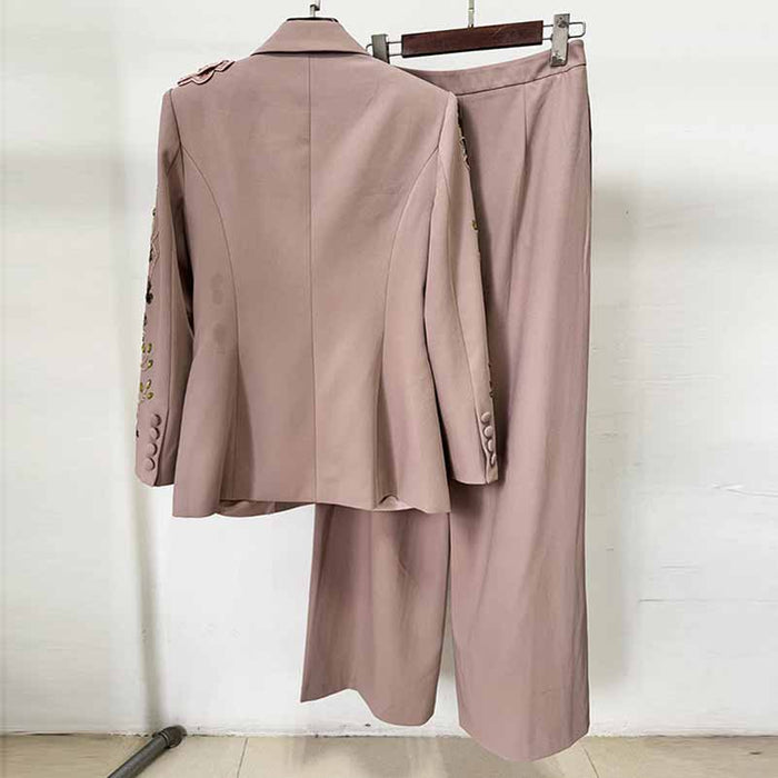 Dusty Pink Floral Pantsuit Handmade Floral Pant and Blazer Set