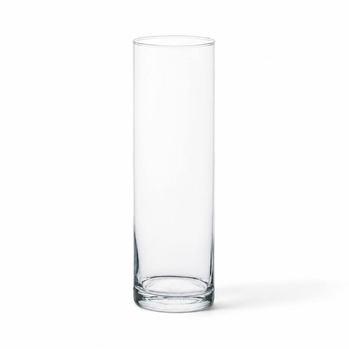 A 4"x13" tall clear glass cylinder vase