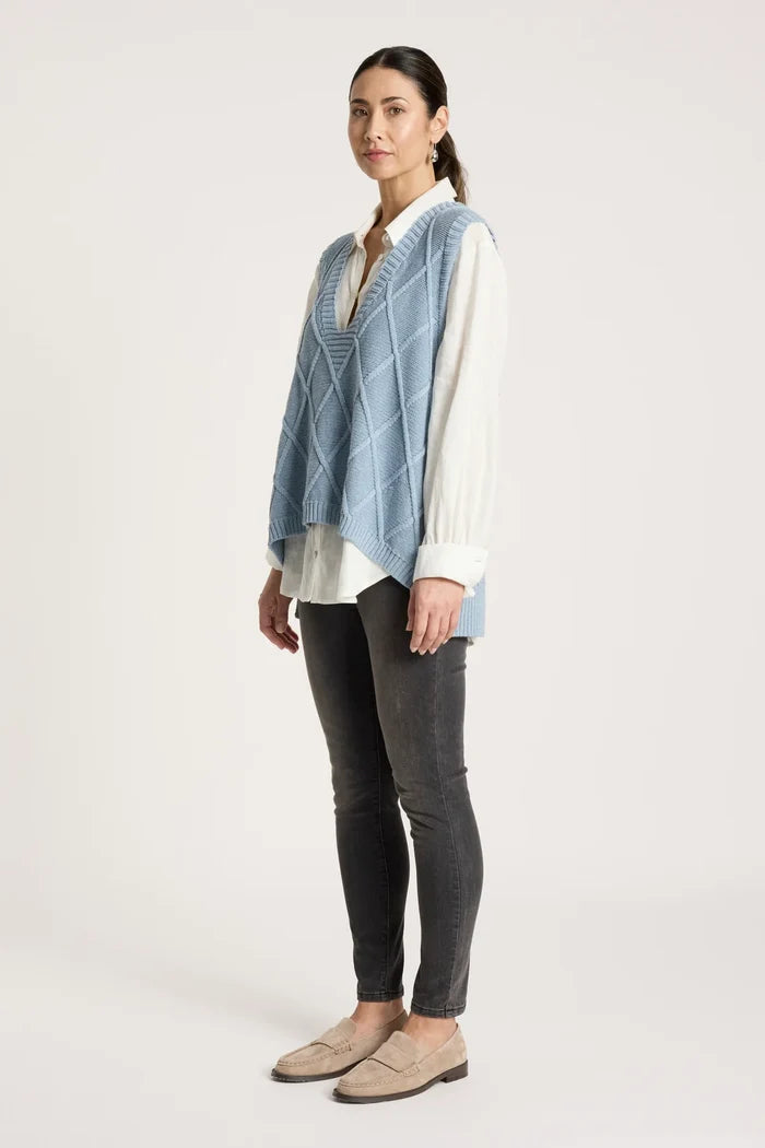 Eb+Ive Liora Knit Vest Lake Blue