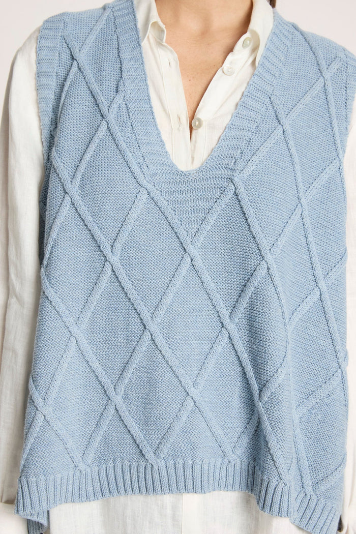 Eb+Ive Liora Knit Vest Lake Blue