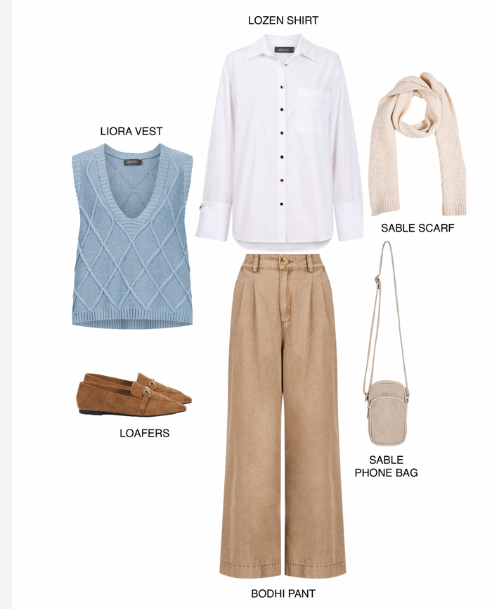 Eb+Ive Liora Knit Vest Lake Blue