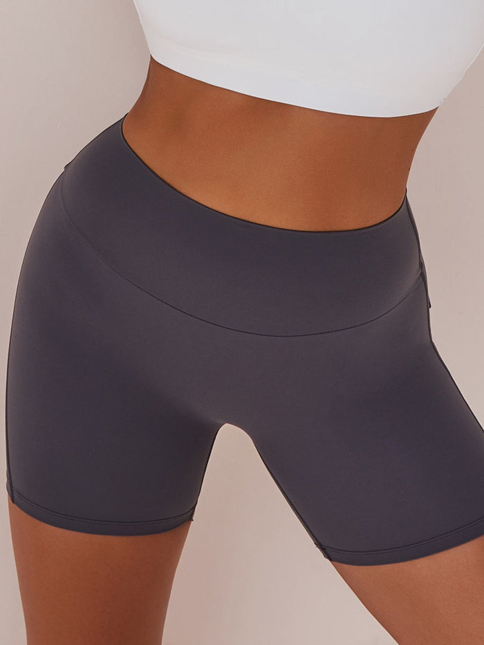 Elastic Hip Lifting Spandex Gym Cargo Booty Shorts