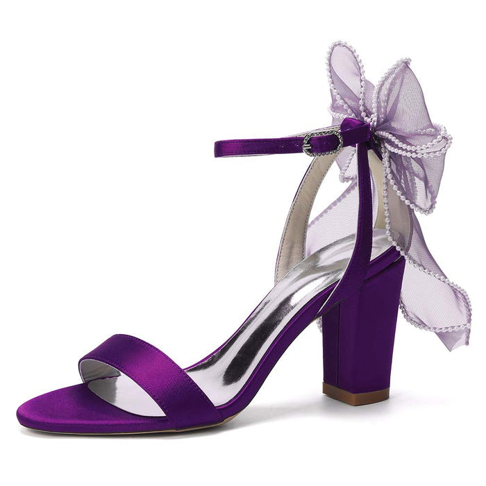 Elegant Bridal High Heel Sandals with Bow Detail – Perfect for Your Wedding Day
