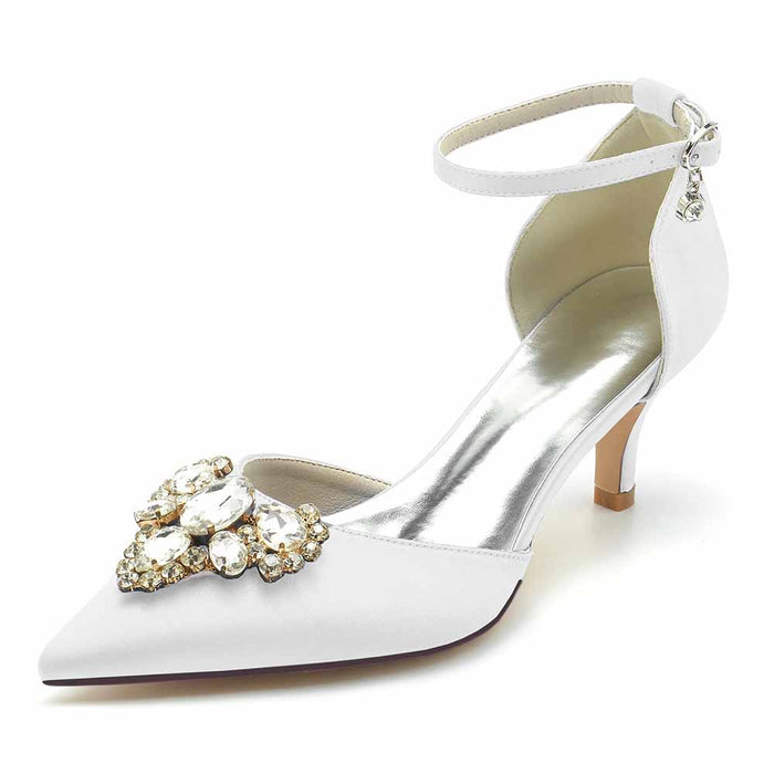 Elegant TC wedding shoes with a jeweled embellishment, perfect heels for a wedding