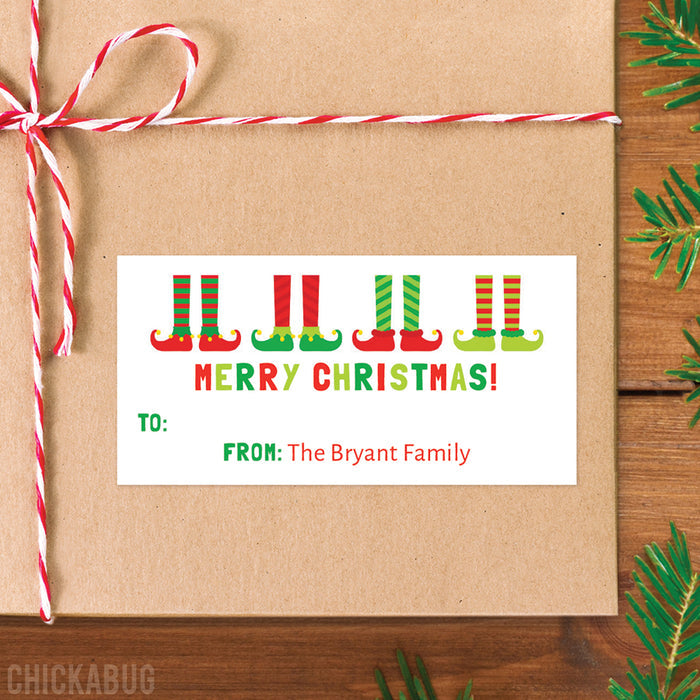 Elf Feet Christmas Gift Labels