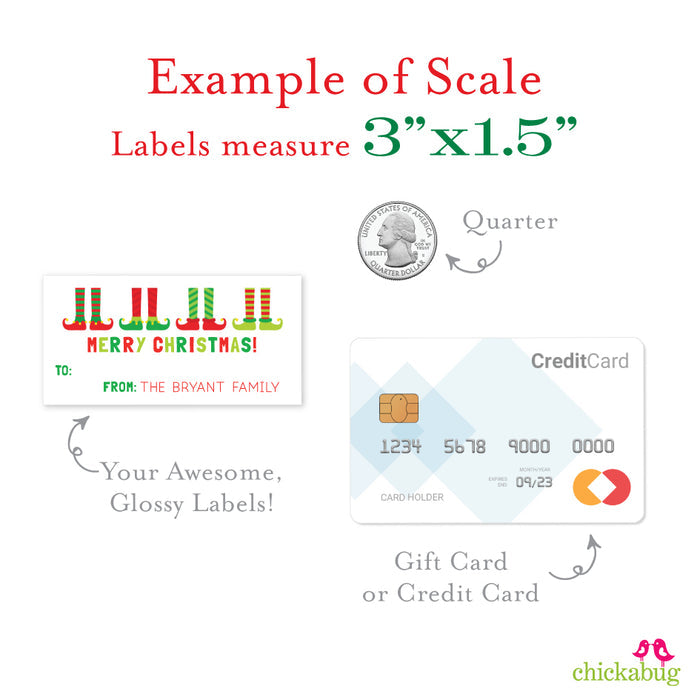 Elf Feet Christmas Gift Labels