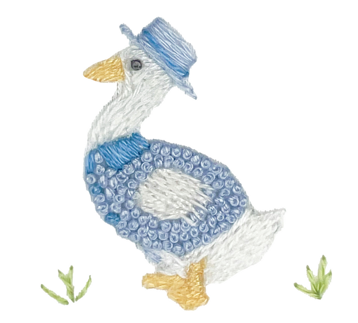Embroidered Bib - Papa Goose
