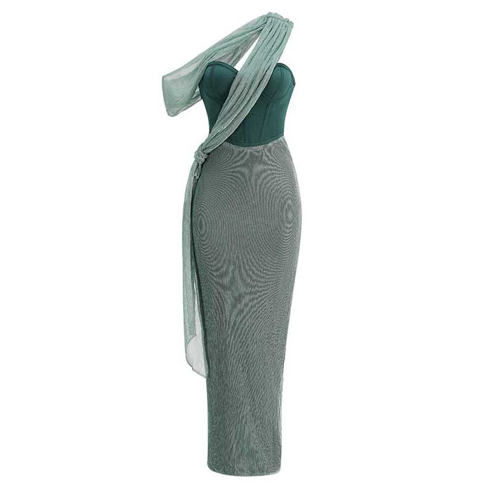Emerald Green Halter Strap Maxi Dress