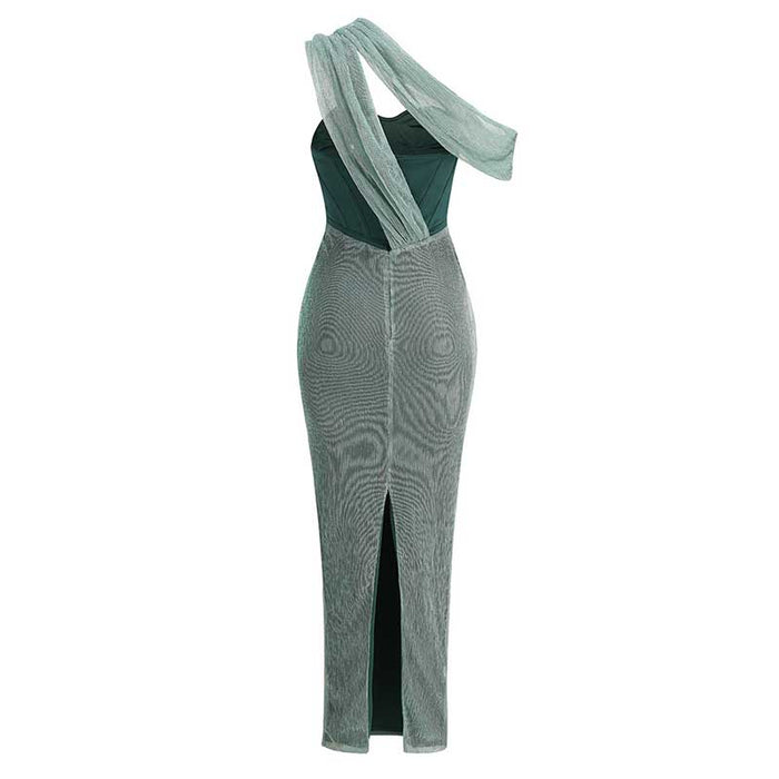Emerald Green Halter Strap Maxi Dress