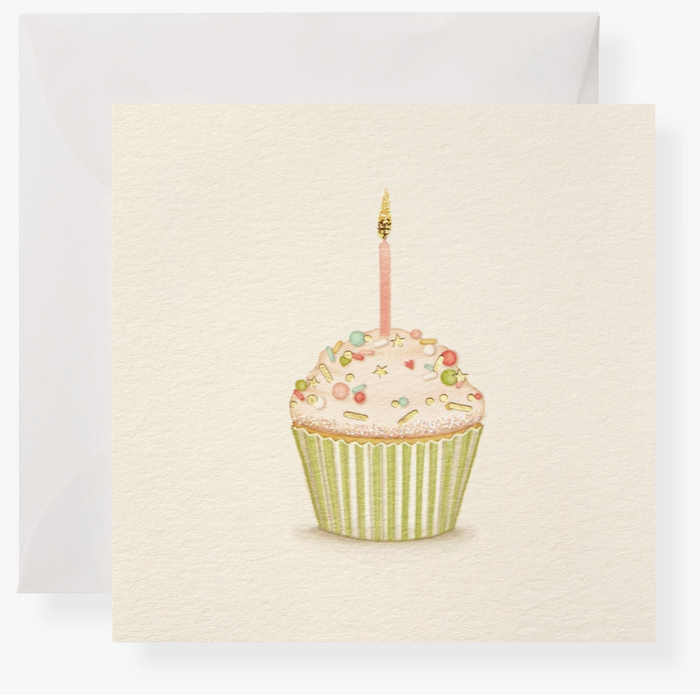 Enclosure Cards - Birthday Cupcake - Green